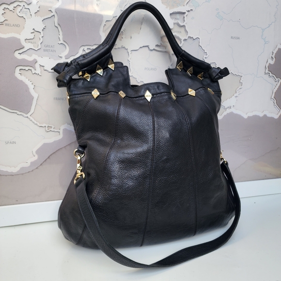 Foley+Corinna Dumonde Mid City Large Leathe Hobo Tote Black - Picture 2 of 14